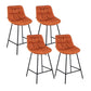 Industrial Bar-stool PU Leather Counter Bar Stool with Metal Legs Orange 4 Piece Set Clearhalo 'Bar Furniture' 'Bar Stools' 'bar_stools' 'furn' 'furn_bar_stools' 'Furniture' 'furniture_bar_stools' 'Kitchen & Dining Furniture' 5031758