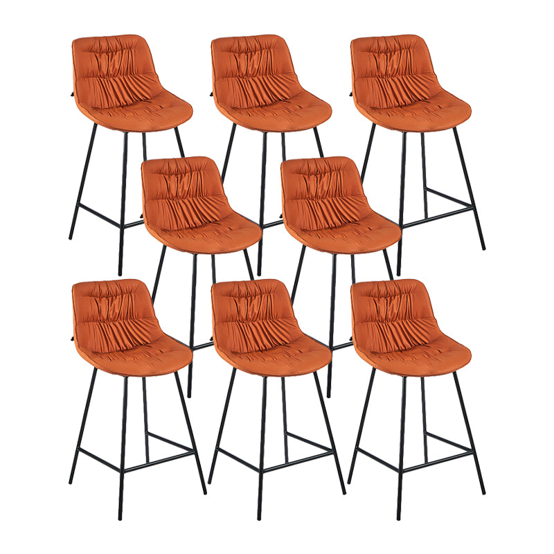 Industrial Bar-stool PU Leather Counter Bar Stool with Metal Legs Orange 8 Piece Set Clearhalo 'Bar Furniture' 'Bar Stools' 'bar_stools' 'furn' 'furn_bar_stools' 'Furniture' 'furniture_bar_stools' 'Kitchen & Dining Furniture' 5031760