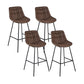 Industrial Bar-stool PU Leather Counter Bar Stool with Metal Legs Brown 4 Piece Set Clearhalo 'Bar Furniture' 'Bar Stools' 'bar_stools' 'furn' 'furn_bar_stools' 'Furniture' 'furniture_bar_stools' 'Kitchen & Dining Furniture' 5031762