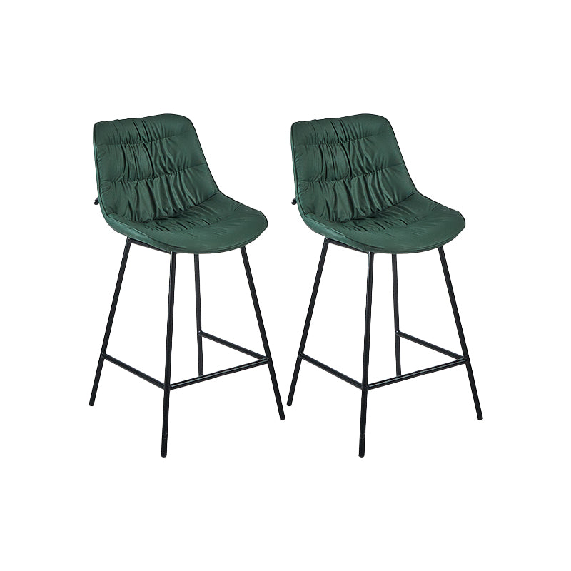 Industrial Bar-stool PU Leather Counter Bar Stool with Metal Legs Green 2 Piece Set Clearhalo 'Bar Furniture' 'Bar Stools' 'bar_stools' 'furn' 'furn_bar_stools' 'Furniture' 'furniture_bar_stools' 'Kitchen & Dining Furniture' 5031765