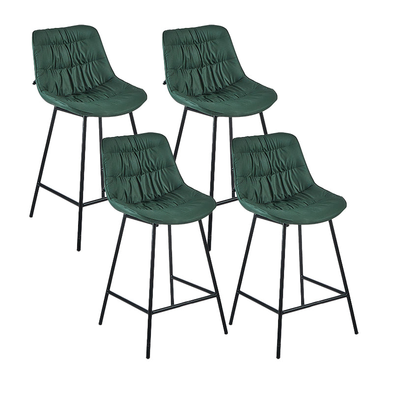 Industrial Bar-stool PU Leather Counter Bar Stool with Metal Legs Green 4 Piece Set Clearhalo 'Bar Furniture' 'Bar Stools' 'bar_stools' 'furn' 'furn_bar_stools' 'Furniture' 'furniture_bar_stools' 'Kitchen & Dining Furniture' 5031766