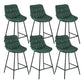 Industrial Bar-stool PU Leather Counter Bar Stool with Metal Legs Green 6 Piece Set Clearhalo 'Bar Furniture' 'Bar Stools' 'bar_stools' 'furn' 'furn_bar_stools' 'Furniture' 'furniture_bar_stools' 'Kitchen & Dining Furniture' 5031767