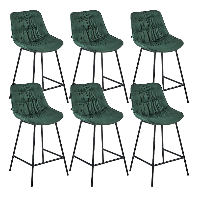 Industrial Bar-stool PU Leather Counter Bar Stool with Metal Legs Green 6 Piece Set Clearhalo 'Bar Furniture' 'Bar Stools' 'bar_stools' 'furn' 'furn_bar_stools' 'Furniture' 'furniture_bar_stools' 'Kitchen & Dining Furniture' 5031767