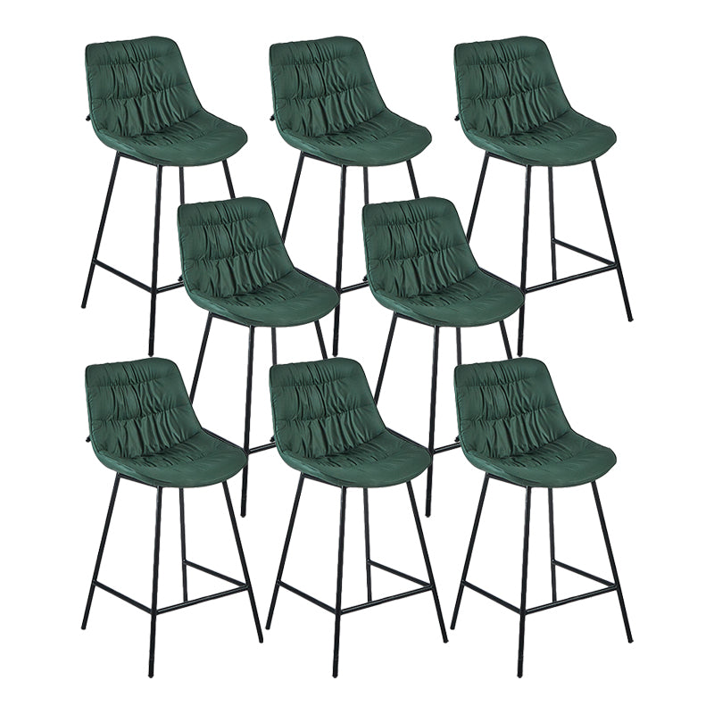 Industrial Bar-stool PU Leather Counter Bar Stool with Metal Legs Green 8 Piece Set Clearhalo 'Bar Furniture' 'Bar Stools' 'bar_stools' 'furn' 'furn_bar_stools' 'Furniture' 'furniture_bar_stools' 'Kitchen & Dining Furniture' 5031768