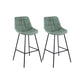 Industrial Bar-stool PU Leather Counter Bar Stool with Metal Legs Light Green 2 Piece Set Clearhalo 'Bar Furniture' 'Bar Stools' 'bar_stools' 'furn' 'furn_bar_stools' 'Furniture' 'furniture_bar_stools' 'Kitchen & Dining Furniture' 5031769