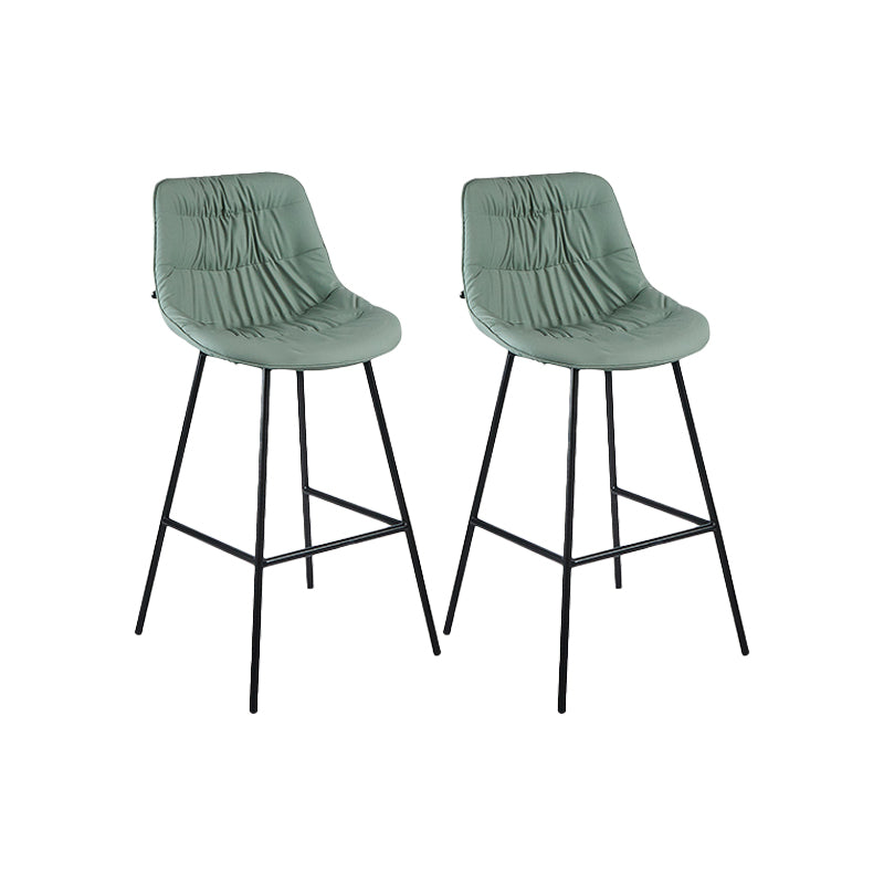 Industrial Bar-stool PU Leather Counter Bar Stool with Metal Legs Light Green 2 Piece Set Clearhalo 'Bar Furniture' 'Bar Stools' 'bar_stools' 'furn' 'furn_bar_stools' 'Furniture' 'furniture_bar_stools' 'Kitchen & Dining Furniture' 5031769