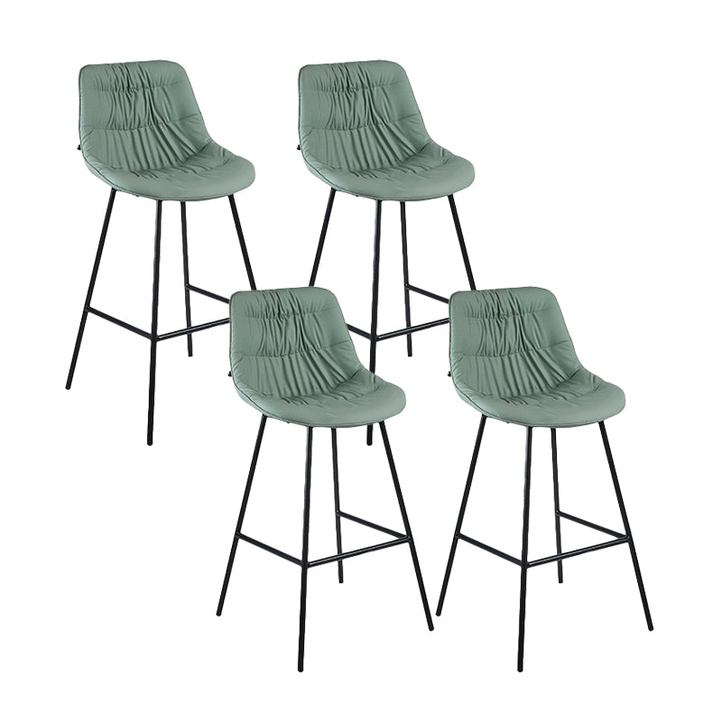 Industrial Bar-stool PU Leather Counter Bar Stool with Metal Legs Light Green 4 Piece Set Clearhalo 'Bar Furniture' 'Bar Stools' 'bar_stools' 'furn' 'furn_bar_stools' 'Furniture' 'furniture_bar_stools' 'Kitchen & Dining Furniture' 5031770
