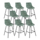 Industrial Bar-stool PU Leather Counter Bar Stool with Metal Legs Light Green 8 Piece Set Clearhalo 'Bar Furniture' 'Bar Stools' 'bar_stools' 'furn' 'furn_bar_stools' 'Furniture' 'furniture_bar_stools' 'Kitchen & Dining Furniture' 5031772