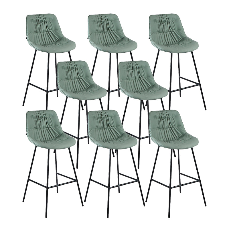 Industrial Bar-stool PU Leather Counter Bar Stool with Metal Legs Light Green 8 Piece Set Clearhalo 'Bar Furniture' 'Bar Stools' 'bar_stools' 'furn' 'furn_bar_stools' 'Furniture' 'furniture_bar_stools' 'Kitchen & Dining Furniture' 5031772