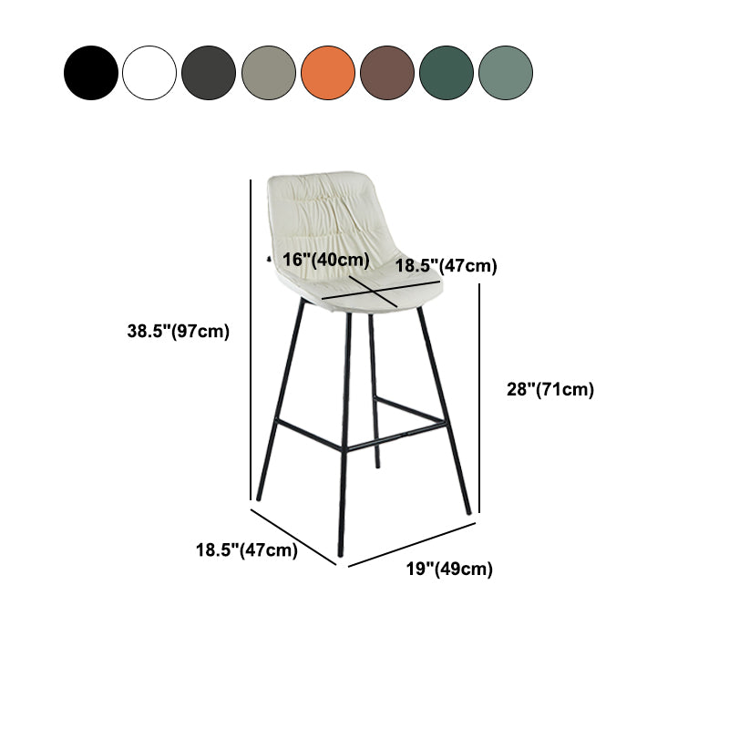 Industrial Bar-stool PU Leather Counter Bar Stool with Metal Legs Clearhalo 'Bar Furniture' 'Bar Stools' 'bar_stools' 'furn' 'furn_bar_stools' 'Furniture' 'furniture_bar_stools' 'Kitchen & Dining Furniture' 5031773