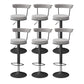 Glam Liftable Backrest Counter Stool Steel Kitchen Bar Stool with Cushion and Pedal Grey Black 6 Piece Set Clearhalo 'Bar Furniture' 'Bar Stools' 'bar_stools' 'furn' 'furn_bar_stools' 'Furniture' 'furniture_bar_stools' 'Kitchen & Dining Furniture' 5031780
