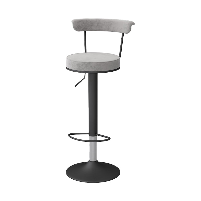 Glam Liftable Backrest Counter Stool Steel Kitchen Bar Stool with Cushion and Pedal Clearhalo 'Bar Furniture' 'Bar Stools' 'bar_stools' 'furn' 'furn_bar_stools' 'Furniture' 'furniture_bar_stools' 'Kitchen & Dining Furniture' 5031783