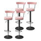Glam Liftable Backrest Counter Stool Steel Kitchen Bar Stool with Cushion and Pedal Pink Black 4 Piece Set Clearhalo 'Bar Furniture' 'Bar Stools' 'bar_stools' 'furn' 'furn_bar_stools' 'Furniture' 'furniture_bar_stools' 'Kitchen & Dining Furniture' 5031785