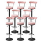 Glam Liftable Backrest Counter Stool Steel Kitchen Bar Stool with Cushion and Pedal Pink Black 8 Piece Set Clearhalo 'Bar Furniture' 'Bar Stools' 'bar_stools' 'furn' 'furn_bar_stools' 'Furniture' 'furniture_bar_stools' 'Kitchen & Dining Furniture' 5031789