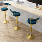 Glam Liftable Backrest Counter Stool Steel Kitchen Bar Stool with Cushion and Pedal Clearhalo 'Bar Furniture' 'Bar Stools' 'bar_stools' 'furn' 'furn_bar_stools' 'Furniture' 'furniture_bar_stools' 'Kitchen & Dining Furniture' 5031790