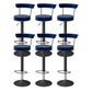 Glam Liftable Backrest Counter Stool Steel Kitchen Bar Stool with Cushion and Pedal Royal Blue Black 6 Piece Set Clearhalo 'Bar Furniture' 'Bar Stools' 'bar_stools' 'furn' 'furn_bar_stools' 'Furniture' 'furniture_bar_stools' 'Kitchen & Dining Furniture' 5031795
