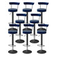 Glam Liftable Backrest Counter Stool Steel Kitchen Bar Stool with Cushion and Pedal Royal Blue Black 8 Piece Set Clearhalo 'Bar Furniture' 'Bar Stools' 'bar_stools' 'furn' 'furn_bar_stools' 'Furniture' 'furniture_bar_stools' 'Kitchen & Dining Furniture' 5031796