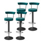 Glam Liftable Backrest Counter Stool Steel Kitchen Bar Stool with Cushion and Pedal Blackish Green Black 4 Piece Set Clearhalo 'Bar Furniture' 'Bar Stools' 'bar_stools' 'furn' 'furn_bar_stools' 'Furniture' 'furniture_bar_stools' 'Kitchen & Dining Furniture' 5031798
