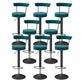 Glam Liftable Backrest Counter Stool Steel Kitchen Bar Stool with Cushion and Pedal Blackish Green Black 8 Piece Set Clearhalo 'Bar Furniture' 'Bar Stools' 'bar_stools' 'furn' 'furn_bar_stools' 'Furniture' 'furniture_bar_stools' 'Kitchen & Dining Furniture' 5031800