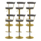 Glam Liftable Backrest Counter Stool Steel Kitchen Bar Stool with Cushion and Pedal Grey Gold 6 Piece Set Clearhalo 'Bar Furniture' 'Bar Stools' 'bar_stools' 'furn' 'furn_bar_stools' 'Furniture' 'furniture_bar_stools' 'Kitchen & Dining Furniture' 5031803