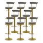 Glam Liftable Backrest Counter Stool Steel Kitchen Bar Stool with Cushion and Pedal Grey Gold 8 Piece Set Clearhalo 'Bar Furniture' 'Bar Stools' 'bar_stools' 'furn' 'furn_bar_stools' 'Furniture' 'furniture_bar_stools' 'Kitchen & Dining Furniture' 5031804