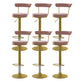 Glam Liftable Backrest Counter Stool Steel Kitchen Bar Stool with Cushion and Pedal Pink Gold 6 Piece Set Clearhalo 'Bar Furniture' 'Bar Stools' 'bar_stools' 'furn' 'furn_bar_stools' 'Furniture' 'furniture_bar_stools' 'Kitchen & Dining Furniture' 5031807