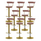 Glam Liftable Backrest Counter Stool Steel Kitchen Bar Stool with Cushion and Pedal Pink Gold 8 Piece Set Clearhalo 'Bar Furniture' 'Bar Stools' 'bar_stools' 'furn' 'furn_bar_stools' 'Furniture' 'furniture_bar_stools' 'Kitchen & Dining Furniture' 5031808