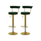 Glam Liftable Backrest Counter Stool Steel Kitchen Bar Stool with Cushion and Pedal Blackish Green Gold 2 Piece Set Clearhalo 'Bar Furniture' 'Bar Stools' 'bar_stools' 'furn' 'furn_bar_stools' 'Furniture' 'furniture_bar_stools' 'Kitchen & Dining Furniture' 5031813