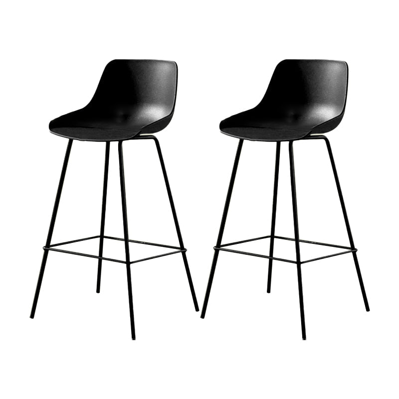 Contemporary Bar-stool Plastic Counter Bar Stool with Metal Legs for Home Black 2 Piece Set Clearhalo 'Bar Furniture' 'Bar Stools' 'bar_stools' 'furn' 'furn_bar_stools' 'Furniture' 'furniture_bar_stools' 'Kitchen & Dining Furniture' 5031819