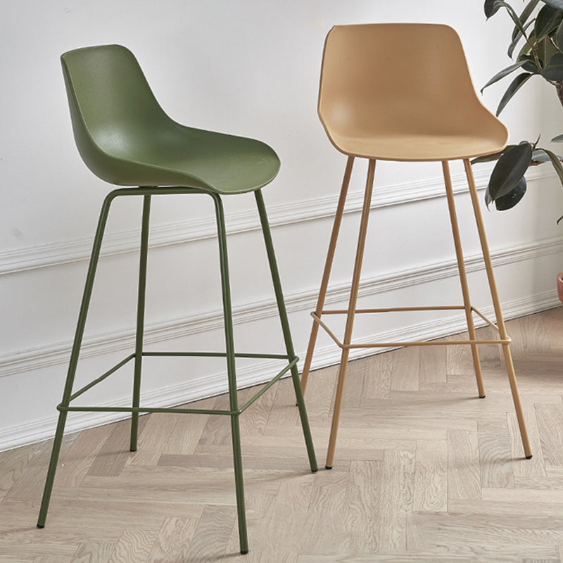 Contemporary Bar-stool Plastic Counter Bar Stool with Metal Legs for Home Clearhalo 'Bar Furniture' 'Bar Stools' 'bar_stools' 'furn' 'furn_bar_stools' 'Furniture' 'furniture_bar_stools' 'Kitchen & Dining Furniture' 5031820