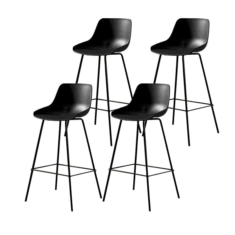 Contemporary Bar-stool Plastic Counter Bar Stool with Metal Legs for Home Black 4 Piece Set Clearhalo 'Bar Furniture' 'Bar Stools' 'bar_stools' 'furn' 'furn_bar_stools' 'Furniture' 'furniture_bar_stools' 'Kitchen & Dining Furniture' 5031821