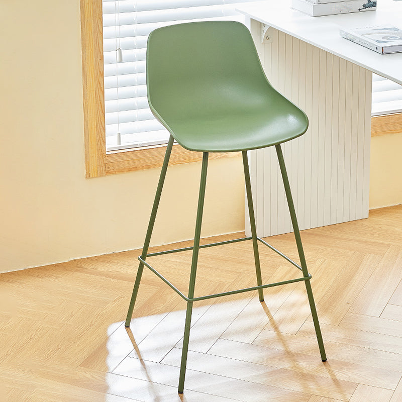 Contemporary Bar-stool Plastic Counter Bar Stool with Metal Legs for Home Clearhalo 'Bar Furniture' 'Bar Stools' 'bar_stools' 'furn' 'furn_bar_stools' 'Furniture' 'furniture_bar_stools' 'Kitchen & Dining Furniture' 5031823