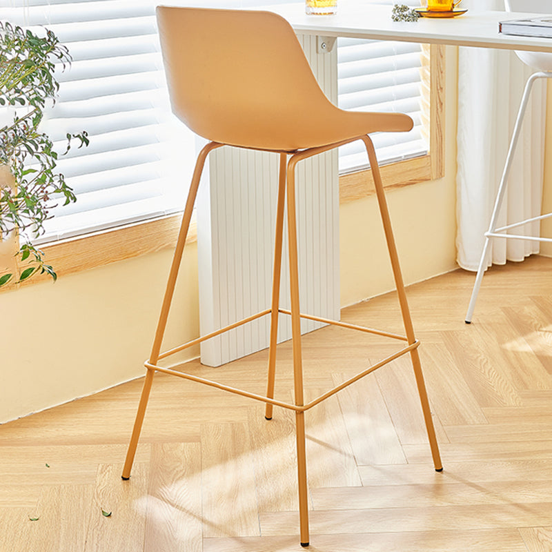Contemporary Bar-stool Plastic Counter Bar Stool with Metal Legs for Home Clearhalo 'Bar Furniture' 'Bar Stools' 'bar_stools' 'furn' 'furn_bar_stools' 'Furniture' 'furniture_bar_stools' 'Kitchen & Dining Furniture' 5031825