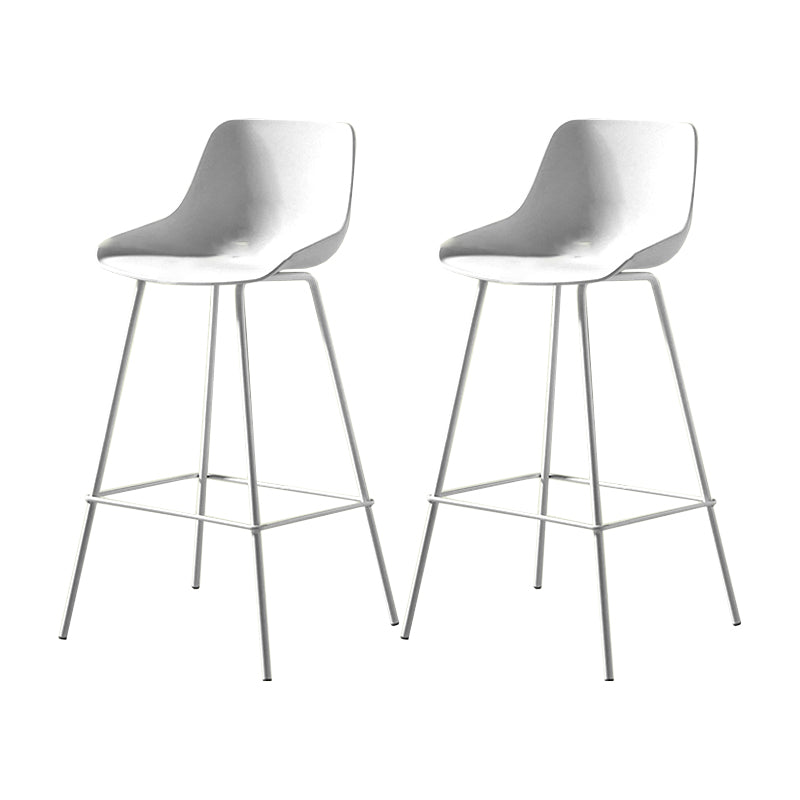 Contemporary Bar-stool Plastic Counter Bar Stool with Metal Legs for Home White 2 Piece Set Clearhalo 'Bar Furniture' 'Bar Stools' 'bar_stools' 'furn' 'furn_bar_stools' 'Furniture' 'furniture_bar_stools' 'Kitchen & Dining Furniture' 5031827