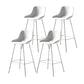 Contemporary Bar-stool Plastic Counter Bar Stool with Metal Legs for Home White 4 Piece Set Clearhalo 'Bar Furniture' 'Bar Stools' 'bar_stools' 'furn' 'furn_bar_stools' 'Furniture' 'furniture_bar_stools' 'Kitchen & Dining Furniture' 5031829