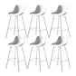 Contemporary Bar-stool Plastic Counter Bar Stool with Metal Legs for Home White 6 Piece Set Clearhalo 'Bar Furniture' 'Bar Stools' 'bar_stools' 'furn' 'furn_bar_stools' 'Furniture' 'furniture_bar_stools' 'Kitchen & Dining Furniture' 5031831