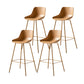 Contemporary Bar-stool Plastic Counter Bar Stool with Metal Legs for Home Yellow 4 Piece Set Clearhalo 'Bar Furniture' 'Bar Stools' 'bar_stools' 'furn' 'furn_bar_stools' 'Furniture' 'furniture_bar_stools' 'Kitchen & Dining Furniture' 5031836