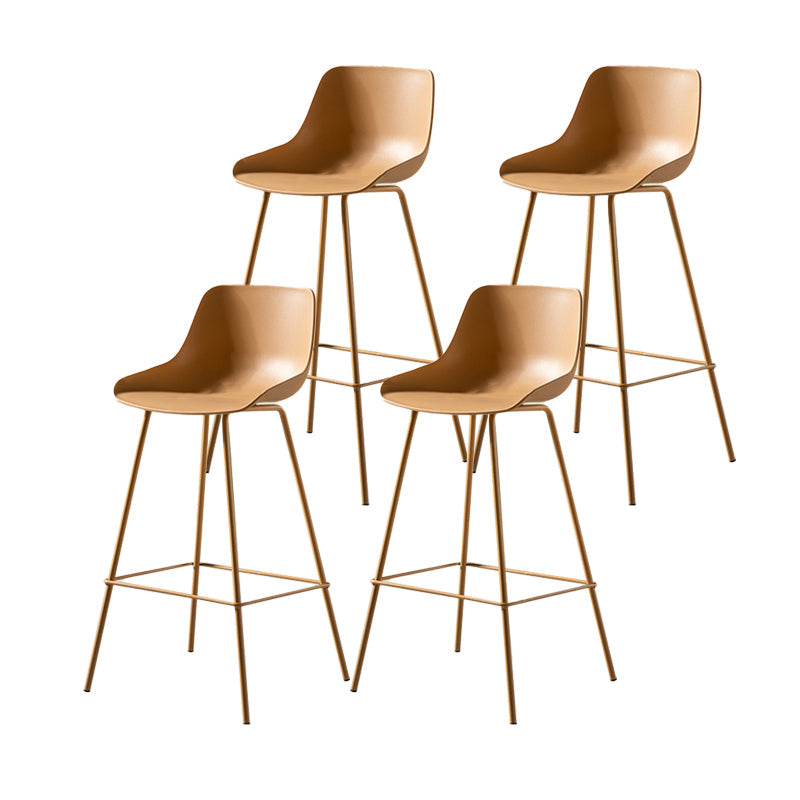 Contemporary Bar-stool Plastic Counter Bar Stool with Metal Legs for Home Yellow 4 Piece Set Clearhalo 'Bar Furniture' 'Bar Stools' 'bar_stools' 'furn' 'furn_bar_stools' 'Furniture' 'furniture_bar_stools' 'Kitchen & Dining Furniture' 5031836