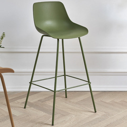 Contemporary Bar-stool Plastic Counter Bar Stool with Metal Legs for Home Clearhalo 'Bar Furniture' 'Bar Stools' 'bar_stools' 'furn' 'furn_bar_stools' 'Furniture' 'furniture_bar_stools' 'Kitchen & Dining Furniture' 5031841