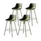 Contemporary Bar-stool Plastic Counter Bar Stool with Metal Legs for Home Green 4 Piece Set Clearhalo 'Bar Furniture' 'Bar Stools' 'bar_stools' 'furn' 'furn_bar_stools' 'Furniture' 'furniture_bar_stools' 'Kitchen & Dining Furniture' 5031844