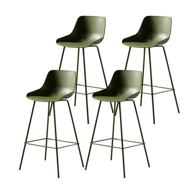 Contemporary Bar-stool Plastic Counter Bar Stool with Metal Legs for Home Green 4 Piece Set Clearhalo 'Bar Furniture' 'Bar Stools' 'bar_stools' 'furn' 'furn_bar_stools' 'Furniture' 'furniture_bar_stools' 'Kitchen & Dining Furniture' 5031844