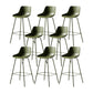 Contemporary Bar-stool Plastic Counter Bar Stool with Metal Legs for Home Green 8 Piece Set Clearhalo 'Bar Furniture' 'Bar Stools' 'bar_stools' 'furn' 'furn_bar_stools' 'Furniture' 'furniture_bar_stools' 'Kitchen & Dining Furniture' 5031846