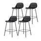 Scandinavian Reception Low Back Stool Matte Finish Plastic Barstool Black 4 Piece Set Counter Stool(26"H) Clearhalo 'Bar Furniture' 'Bar Stools' 'bar_stools' 'furn' 'furn_bar_stools' 'Furniture' 'furniture_bar_stools' 'Kitchen & Dining Furniture' 5031851