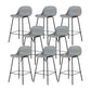 Scandinavian Reception Low Back Stool Matte Finish Plastic Barstool Grey 8 Piece Set Counter Stool(26"H) Clearhalo 'Bar Furniture' 'Bar Stools' 'bar_stools' 'furn' 'furn_bar_stools' 'Furniture' 'furniture_bar_stools' 'Kitchen & Dining Furniture' 5031862