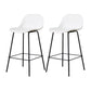 Scandinavian Reception Low Back Stool Matte Finish Plastic Barstool White 2 Piece Set Counter Stool(26"H) Clearhalo 'Bar Furniture' 'Bar Stools' 'bar_stools' 'furn' 'furn_bar_stools' 'Furniture' 'furniture_bar_stools' 'Kitchen & Dining Furniture' 5031864