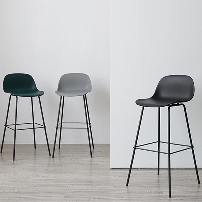 Scandinavian Reception Low Back Stool Matte Finish Plastic Barstool Clearhalo 'Bar Furniture' 'Bar Stools' 'bar_stools' 'furn' 'furn_bar_stools' 'Furniture' 'furniture_bar_stools' 'Kitchen & Dining Furniture' 5031865