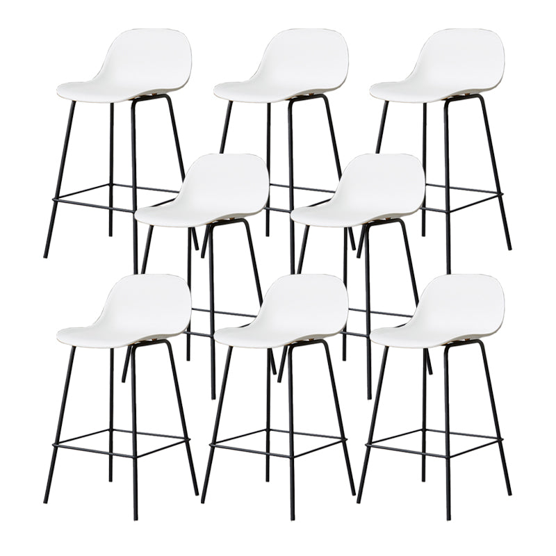Scandinavian Reception Low Back Stool Matte Finish Plastic Barstool White 8 Piece Set Counter Stool(26"H) Clearhalo 'Bar Furniture' 'Bar Stools' 'bar_stools' 'furn' 'furn_bar_stools' 'Furniture' 'furniture_bar_stools' 'Kitchen & Dining Furniture' 5031871