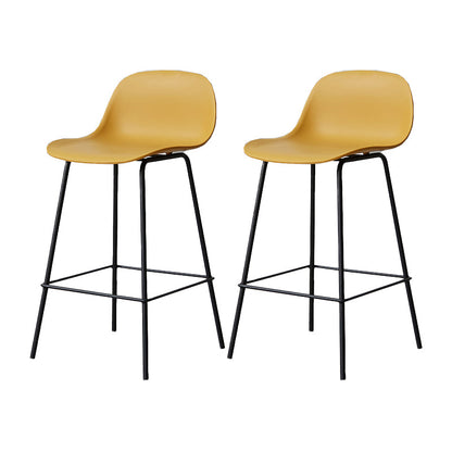 Scandinavian Reception Low Back Stool Matte Finish Plastic Barstool Ginger 2 Piece Set Counter Stool(26"H) Clearhalo 'Bar Furniture' 'Bar Stools' 'bar_stools' 'furn' 'furn_bar_stools' 'Furniture' 'furniture_bar_stools' 'Kitchen & Dining Furniture' 5031873