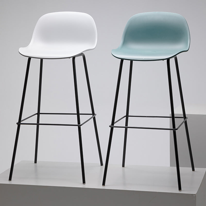Scandinavian Reception Low Back Stool Matte Finish Plastic Barstool Clearhalo 'Bar Furniture' 'Bar Stools' 'bar_stools' 'furn' 'furn_bar_stools' 'Furniture' 'furniture_bar_stools' 'Kitchen & Dining Furniture' 5031874