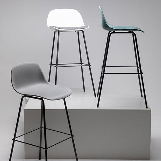 Scandinavian Reception Low Back Stool Matte Finish Plastic Barstool Clearhalo 'Bar Furniture' 'Bar Stools' 'bar_stools' 'furn' 'furn_bar_stools' 'Furniture' 'furniture_bar_stools' 'Kitchen & Dining Furniture' 5031877